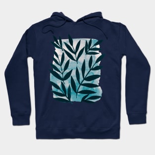 Black branches - blue and beige background Hoodie